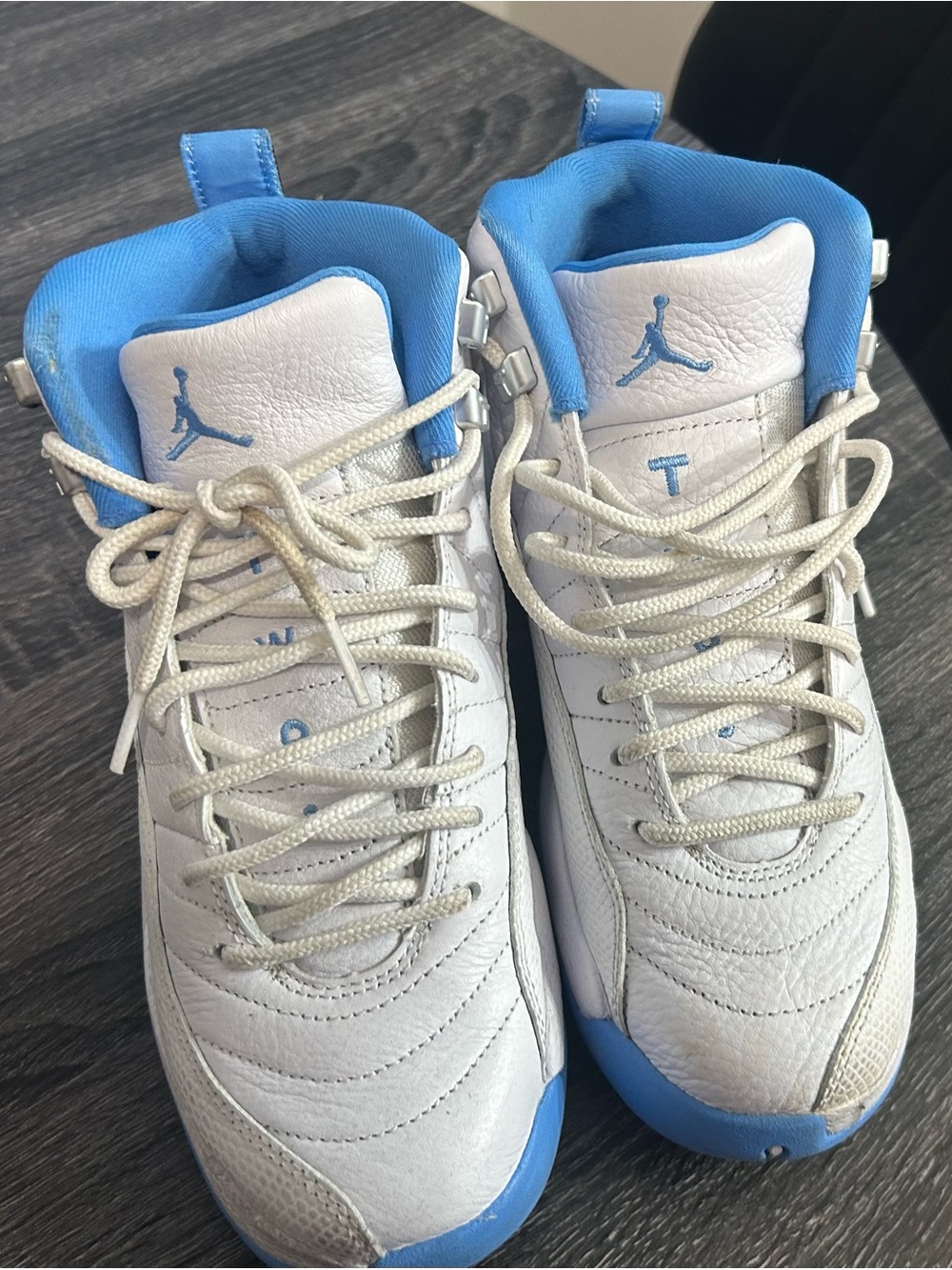 Jordan Kids' White and Light Blue Sneakers